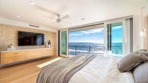 Contemporary master bedroom remodel by JRP Design and Remodel in Malibu