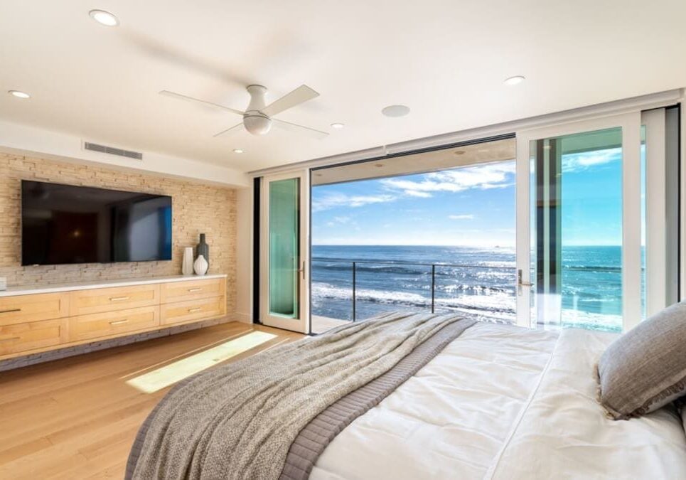 Contemporary master bedroom remodel by JRP Design and Remodel in Malibu